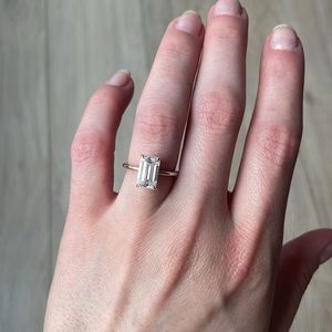 3ct Moissanite Emerald cut ring